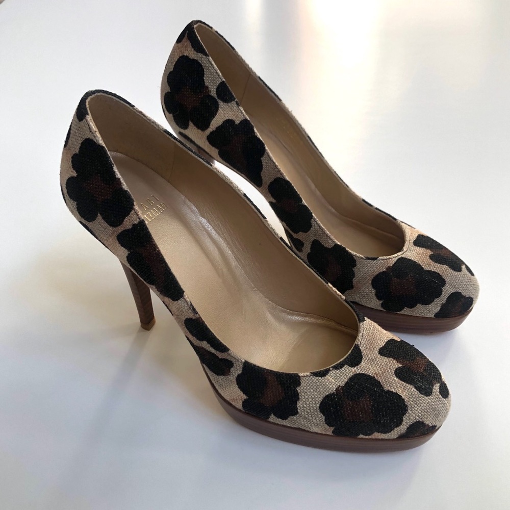 Stuart Weitzman leopard print platform heels - image 3